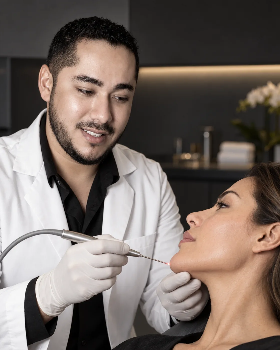 Dr. Barajas preparing for an Endolifting procedure in Cabo San Lucas